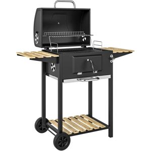 Outsunny - Teräksinen grillausvaunu - Lämpömittari - Kansi - Hiilikologrilli Outsunny - Teräksinen grillausvaunu - Lämpömittari - Kansi - Hiilikologrilli
