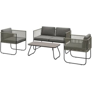 Outsunny - polyrottink-lounge 4P - 4 paikkaa - Sileä lasipöytä - Puutarharyhmä Outsunny - polyrottink-lounge 4P - 4 paikkaa - Sileä lasipöytä - Puutarharyhmä