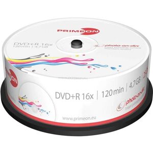 Primeon 2761225 DVD+R 4.7GB - Discos imprimibles de alta velocidad Primeon 2761225 DVD+R 4.7GB - Discos imprimibles de alta velocidad