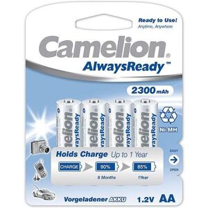 Batteria Ricaricabile AA NiMH 2300mAh Camelion Bianco - Confezione da 4 Batteria Ricaricabile AA NiMH 2300mAh Camelion Bianco - Confezione da 4