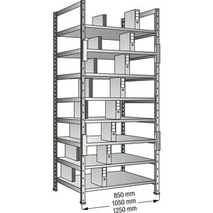 Estantería archivadora doble cara zincada - Kaiserkraft Estantería archivadora doble cara zincada - Kaiserkraft