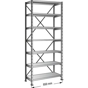 Estantería galvanizada KaiserKraft - 7 baldas, 2640mm - Almacenamiento industrial Estantería galvanizada KaiserKraft - 7 baldas, 2640mm - Almacenamiento industrial