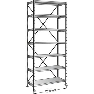 Estantería Galvanizada Kaiserkraft - 7 Baldes, 2640mm Altura, 1200mm Ancho - Básico Estantería Galvanizada Kaiserkraft - 7 Baldes, 2640mm Altura, 1200mm Ancho - Básico