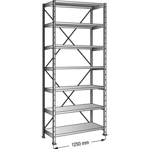 Estantería Galvanizada Kaiserkraft - 7 Baldes, 3000mm Alto Estantería Galvanizada Kaiserkraft - 7 Baldes, 3000mm Alto