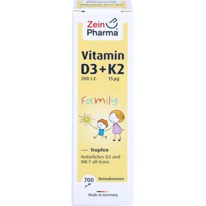 Zein Pharma Vitamin D3 + K2 Family Drops - 20 ml Zein Pharma Vitamin D3 + K2 Family Drops - 20 ml