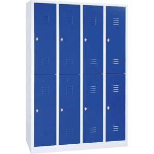Gürkan Spind - 8 Fächer, Stahl, Lichtgrau & Enzianblau Gürkan Spind - 8 Fächer, Stahl, Lichtgrau & Enzianblau