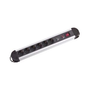 M-Cab Multiprise - 6 Prises, Cordon de 2m - Noir, Argent M-Cab Multiprise - 6 Prises, Cordon de 2m - Noir, Argent