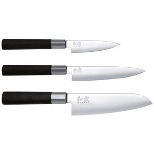 Ensemble de Couteaux Wasabi Black de KAI - 3 Pièces, Poignées Ergonomiques - Publicité Ensemble de Couteaux Wasabi Black de KAI - 3 Pièces, Poignées Ergonomiques - Publicité