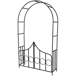 Tectake Garden Arch with Gate - Garden Arbor, Metal - Green Tectake Garden Arch with Gate - Garden Arbor, Metal - Green