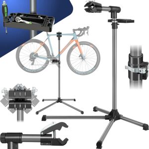 TecTake Soporte de Reparación de Bicicletas con Bandeja para Herramientas - Negro - Soporte para Reparar Bicicletas TecTake Soporte de Reparación de Bicicletas con Bandeja para Herramientas - Negro - Soporte para Reparar Bicicletas