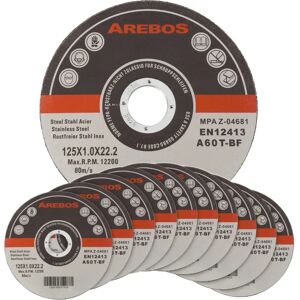 Discos de corte AREBOS 400 Acero inoxidable - 125mm, 22mm agujero, 1mm espesor Discos de corte AREBOS 400 Acero inoxidable - 125mm, 22mm agujero, 1mm espesor