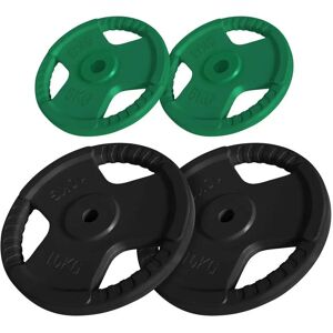 Gorilla Sports Viktplattor - Grön, Svart, 30kg, 31mm Gorilla Sports Viktplattor - Grön, Svart, 30kg, 31mm