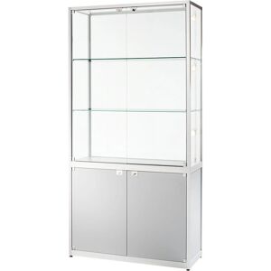 Vitrina de Almacenaje Kaiserkraft - Estantes de Vidrio Ajustables Vitrina de Almacenaje Kaiserkraft - Estantes de Vidrio Ajustables
