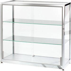 Kaiserkraft Halbhöhe Vitrine - Edelstahloptik Kaiserkraft Halbhöhe Vitrine - Edelstahloptik