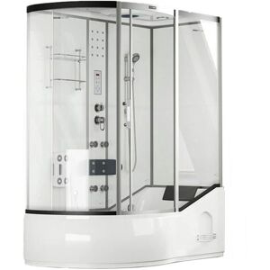 Home Deluxe - Cabina doccia con vasca allin 2IN1 - Bianco - Design ergonomico per spazi ridotti Home Deluxe - Cabina doccia con vasca allin 2IN1 - Bianco - Design ergonomico per spazi ridotti