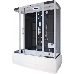Home Deluxe - Doccia a vapore con idromassaggio e LED - 190x100cm - Nero Home Deluxe - Doccia a vapore con idromassaggio e LED - 190x100cm - Nero