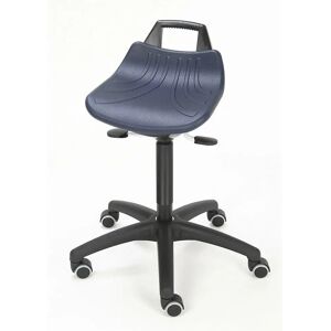 Kaiserkraft Taburete de trabajo con elevación de gas azul - Asiento ergonómico Kaiserkraft Taburete de trabajo con elevación de gas azul - Asiento ergonómico