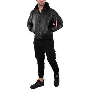 Alpha Industries MA-1 D-Tec FL Leather Jacket - Men - Black - Size L Alpha Industries MA-1 D-Tec FL Leather Jacket - Men - Black - Size L