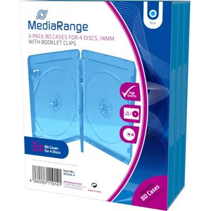 MediaRange BOX38-4-30 Optical Disc Case - 4 Discs - Blue MediaRange BOX38-4-30 Optical Disc Case - 4 Discs - Blue