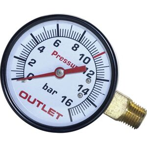 Aerotec - 9052070 - Ø63mm - 1/4 links - Manometer Aerotec - 9052070 - Ø63mm - 1/4 links - Manometer