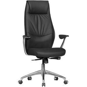 Chaise de Bureau en Cuir Noir Haut Support - Ergonomique, Réglable - Publicité Chaise de Bureau en Cuir Noir Haut Support - Ergonomique, Réglable - Publicité