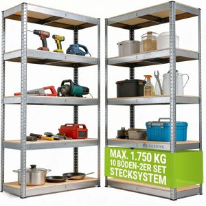 Juskys - Basic 2x 180 x 90 x 40 cm - 10 étagères - Storage rack - Publicité Juskys - Basic 2x 180 x 90 x 40 cm - 10 étagères - Storage rack - Publicité
