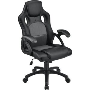Chaise de bureau ergonomique racing Juskys - Réglable en hauteur, 120kg, Gris - Publicité Chaise de bureau ergonomique racing Juskys - Réglable en hauteur, 120kg, Gris - Publicité