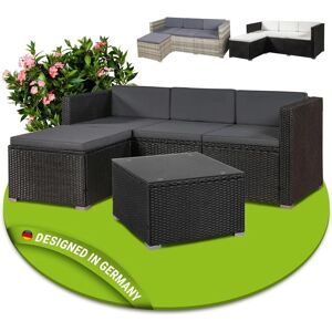 Juskys Gartenset Punta Cana - Wetterfeste Polyrattan-Garnitur mit 3-Sitzer, Hocker, Tisch Juskys Gartenset Punta Cana - Wetterfeste Polyrattan-Garnitur mit 3-Sitzer, Hocker, Tisch