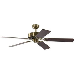 Ventilateur de plafond Pepeo Laiton Antique Noyer - 132cm - Publicité Ventilateur de plafond Pepeo Laiton Antique Noyer - 132cm - Publicité