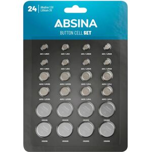 Kit de piles boutons ABSINA - 24 piles pour jouets, montres, calculatrices - Publicité Kit de piles boutons ABSINA - 24 piles pour jouets, montres, calculatrices - Publicité