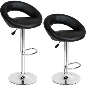 Tectake Christian Artificial Leather Bar Stool Set - Black Tectake Christian Artificial Leather Bar Stool Set - Black