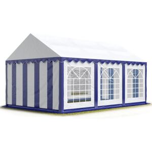TOOLPORT 4x6m Blue-White Party Tent - Waterproof PVC 700 TOOLPORT 4x6m Blue-White Party Tent - Waterproof PVC 700