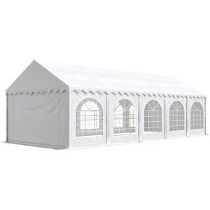 TOOLPORT 4x10m Bílá Marquee - Nepromokavá párty stan s půdním rámem TOOLPORT 4x10m Bílá Marquee - Nepromokavá párty stan s půdním rámem
