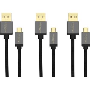 KabelDirekt PRO Series Micro USB Kabel 3 x 1m - USB 2.0, Nylon Černý KabelDirekt PRO Series Micro USB Kabel 3 x 1m - USB 2.0, Nylon Černý