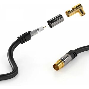 KabelDirekt 4260414843709 koaxiální kabel - 1m - Černý KabelDirekt 4260414843709 koaxiální kabel - 1m - Černý