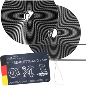 KabelDirekt Haak & Loop Tape - Zwart - 20 mm x 5 m KabelDirekt Haak & Loop Tape - Zwart - 20 mm x 5 m