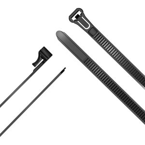 KABELDIREKT Wielokrotnego użytku opaski kablowe - 7,4x250mm - Nylon KABELDIREKT Wielokrotnego użytku opaski kablowe - 7,4x250mm - Nylon