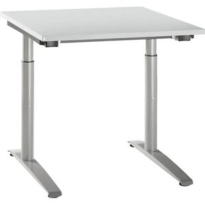Escritorio Kaiserkraft HANNA - Altura ajustable, patas en C, gris claro Escritorio Kaiserkraft HANNA - Altura ajustable, patas en C, gris claro