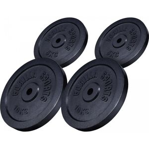 Gorilla Sports Gusseisen - 2x5 2x10 kg - viktskivor Gorilla Sports Gusseisen - 2x5 2x10 kg - viktskivor