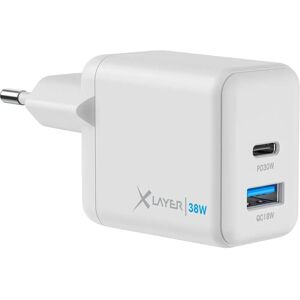 Xlayer Chargeur Powercharger 38W USB-C Blanc - Power Delivery 3.0, Quick Charge 4.0 - Publicité Xlayer Chargeur Powercharger 38W USB-C Blanc - Power Delivery 3.0, Quick Charge 4.0 - Publicité