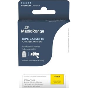 MediaRange MRBTZ641 Ruban Laminé Jaune pour Étiqueteuse - Ruban pour Étiqueteuse MediaRange MRBTZ641 Ruban Laminé Jaune pour Étiqueteuse - Ruban pour Étiqueteuse