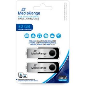 MediaRange MR911-2 USB Flash Drive - 32GB - Black, Silver MediaRange MR911-2 USB Flash Drive - 32GB - Black, Silver