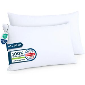 Conjunto de protetores de almofada impermeáveis Sensalou - 50x70cm - Protetores de cama Conjunto de protetores de almofada impermeáveis Sensalou - 50x70cm - Protetores de cama