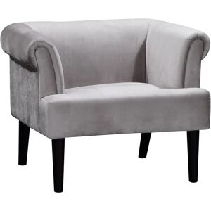 Fauteuil Charlie Velours Gris Collection Atlantic Home - Chesterfield - Publicité Fauteuil Charlie Velours Gris Collection Atlantic Home - Chesterfield - Publicité