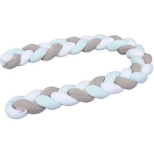 Babybay Nestchenschlange geflochten für Kinderbetten 200 cm - Weiß - Beige - Aqua Babybay Nestchenschlange geflochten für Kinderbetten 200 cm - Weiß - Beige - Aqua