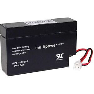 Batterie au Plomb Multipower MP0.8-12JST - 12V 800mAh, AGM, JST, Sans entretien - Publicité Batterie au Plomb Multipower MP0.8-12JST - 12V 800mAh, AGM, JST, Sans entretien - Publicité