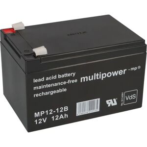Multipower MP12-12B Blybatteri 12V 12Ah - VdS Godkendt Multipower MP12-12B Blybatteri 12V 12Ah - VdS Godkendt