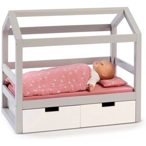 MUSTERKIND Holz-Puppenbett - 31cm, Grau/Weiß, Rosa - Puppenbett MUSTERKIND Holz-Puppenbett - 31cm, Grau/Weiß, Rosa - Puppenbett