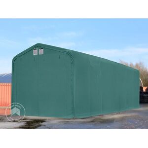Toolport 4x16m Storage Shelter - Dark Green, 3.35m Sides, PVC 850 Toolport 4x16m Storage Shelter - Dark Green, 3.35m Sides, PVC 850