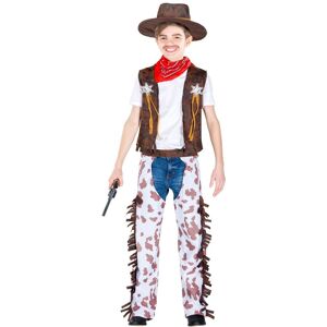 TecTake GmbH Boys Sheriff Costume - Faux Leather Vest and Cow Pattern Chaps - 104 TecTake GmbH Boys Sheriff Costume - Faux Leather Vest and Cow Pattern Chaps - 104